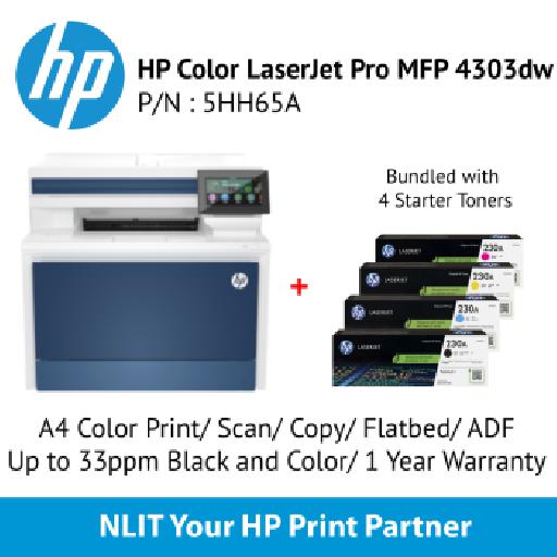 HP Color LaserJet Pro MFP 4303dw All-in-One Printer (Wireless, Prints, Scan, Copy, Duplex) – (5HH65A)