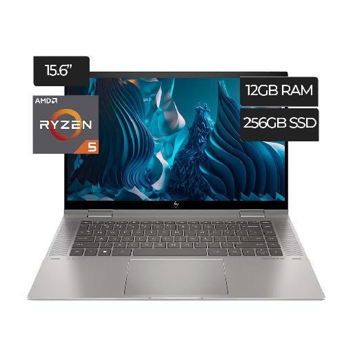 HP Envy x360 15-ey1077wm (2023) – 2-in-1 Convertible Laptop, 15.6″ FHD Touchscreen, AMD Ryzen 5 7530U, 12GB RAM, 256GB SSD, Windows 11 Home