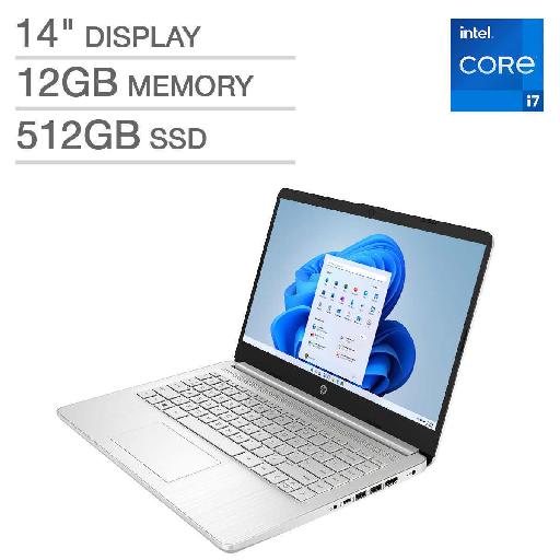 HP NoteBook 14-dq4045cl (2021) – 14" FHD Laptop with Intel Core i7-1195G7, 12GB RAM, 512GB SSD, Backlit Keyboard, Windows 11 Home