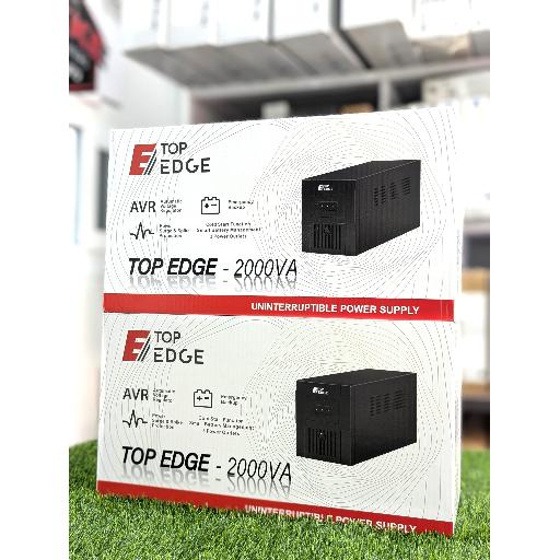 TOP EDGE 2000VA Uninterruptible Power Supply (UPS) with Automatic Voltage Regulation – High-Capacity Backup Power for Home & Business