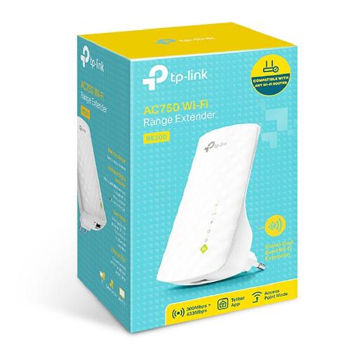 TP-Link RE220 AC750 Wi-Fi Range Extender – Dual-Band Coverage Booster with Ethernet Port & Smart Signal Indicator