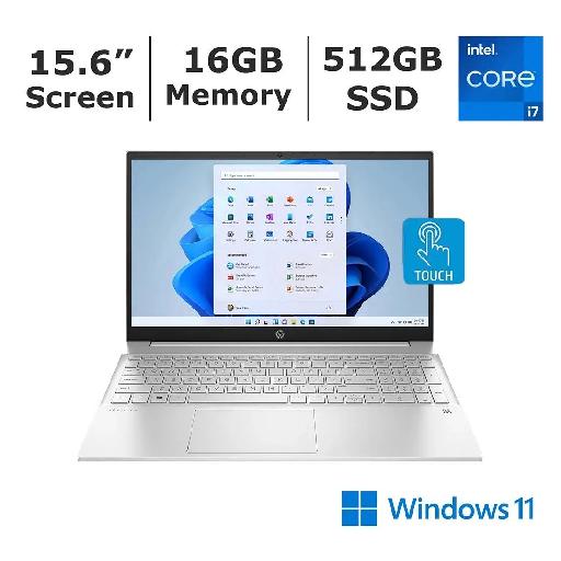 HP Pavilion 15-eg0021nr (2021 Model) – 15.6″ Touchscreen Laptop, Intel® Core™ i7, 16GB RAM, 512GB SSD, Windows 11, Lunar Gold