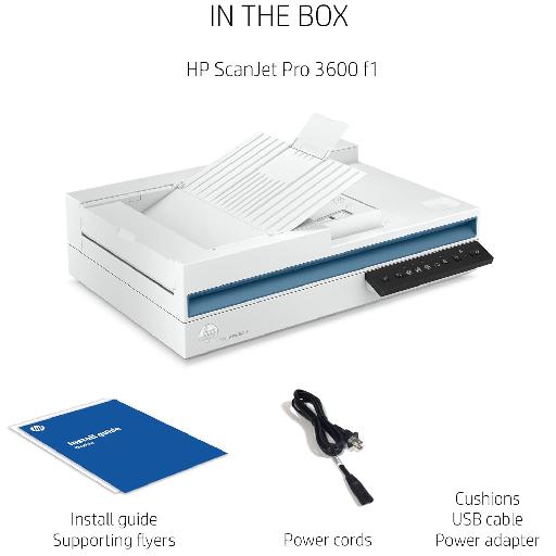 HP ScanJet Pro 3600 F1 – High-Speed Duplex Document Scanner with Flatbed & 60-Sheet ADF