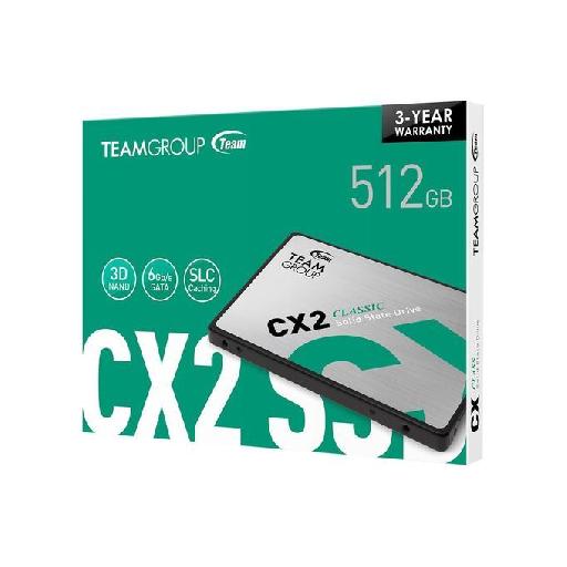 TeamGroup 512GB SSD 2.5″ 3D NAND CX2 SATA III Solid State Drive – High-Speed Internal Storage Upgrade