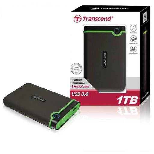 Transcend StoreJet 25M3 1TB USB 3.0 Portable Hard Drive – Military-Grade Shock Resistance, Ultra-Fast Transfer Speeds