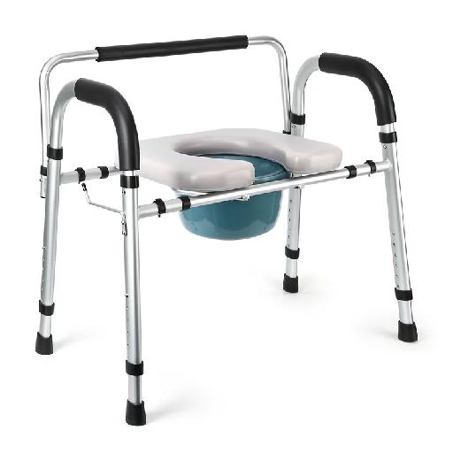 McSarpong - CC-Y01 Adjustable Stainless Steel Commode Chair | For Elderly and Disabled Use