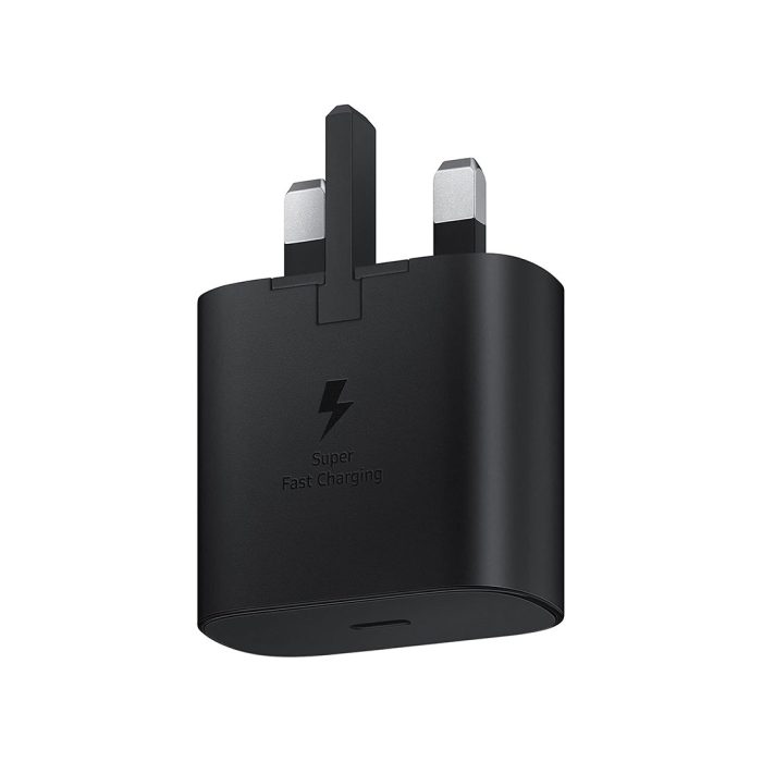 Samsung 25W Power Adapter (3-Pin) – Black, USB Type-A, Fast Charging