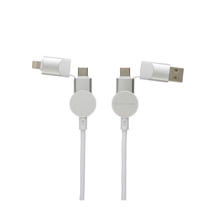 Urban Vitamin Oakland 6 in 1 Fast Charging 45W Cable – White, 10,000mAh, PD 20W, MagSafe 15W