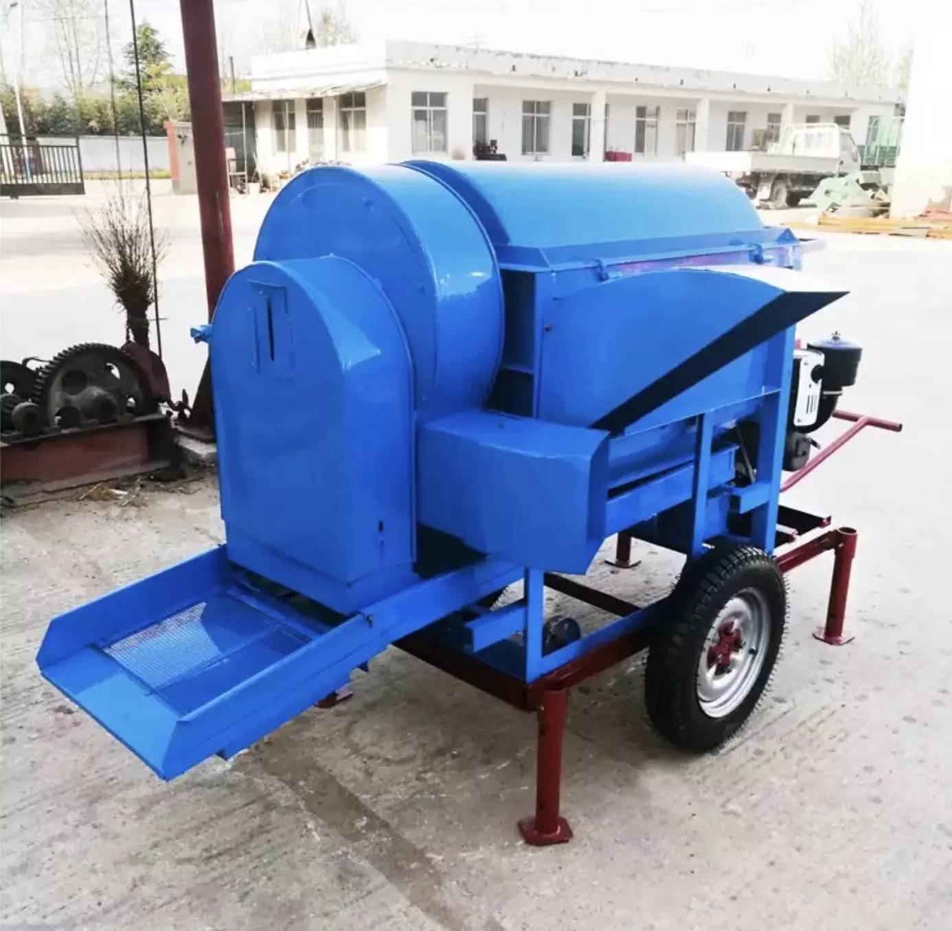 Rice Thresher Machine with Diesel Engine – Multifunction Sheller for Rice, Wheat, Sorghum & Corn