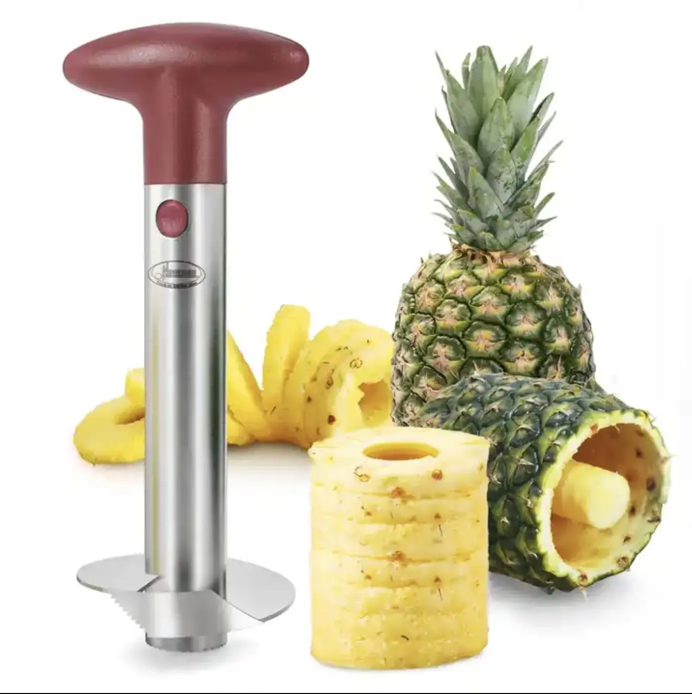 Pineapple Cutter Core Remover Peeling Machine Stainless Steel Fruit Peeler Corer Slicer Cutter