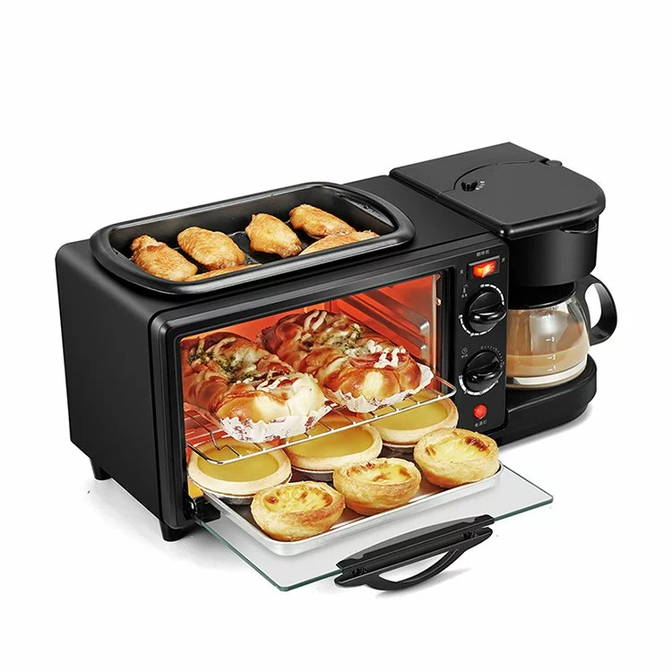3-in-1 Multifunctional Breakfast Maker: Oven, Grill & Coffee Machine