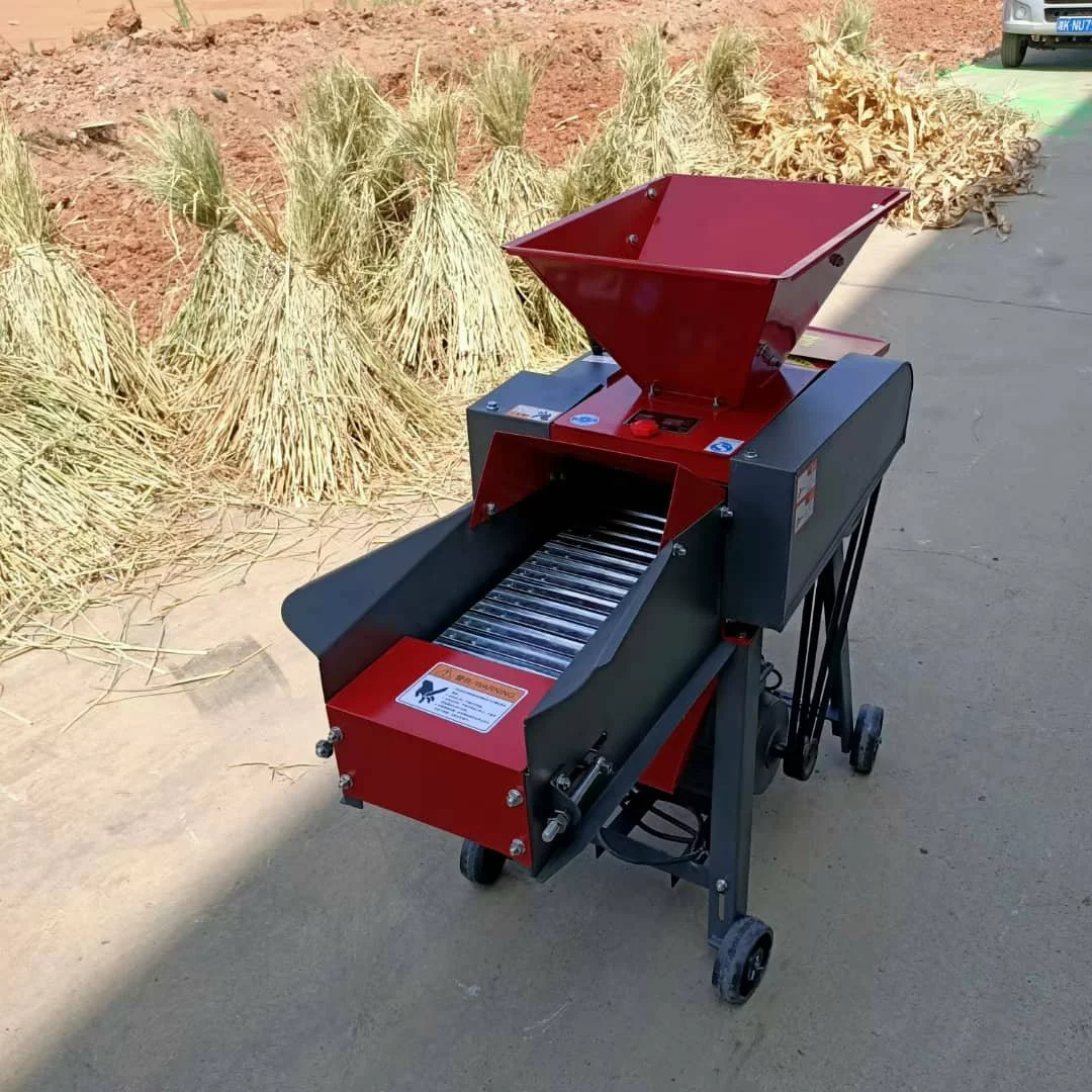 750kg/h Electric Chaff Cutter Machine with Conveyor Funnel