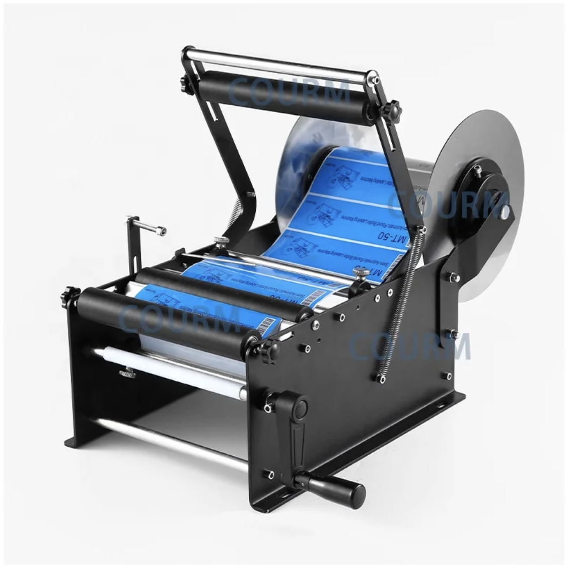 COURM Semi-Auto Manual Bottle Labeler – 15-120mm Dia, 10-300mm Labels, 15-30/min, Accra