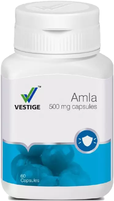 Vestige Amla 500mg Capsules – 60ct Pure Extract, 30x Vitamin C, Immunity/Skin, Tema