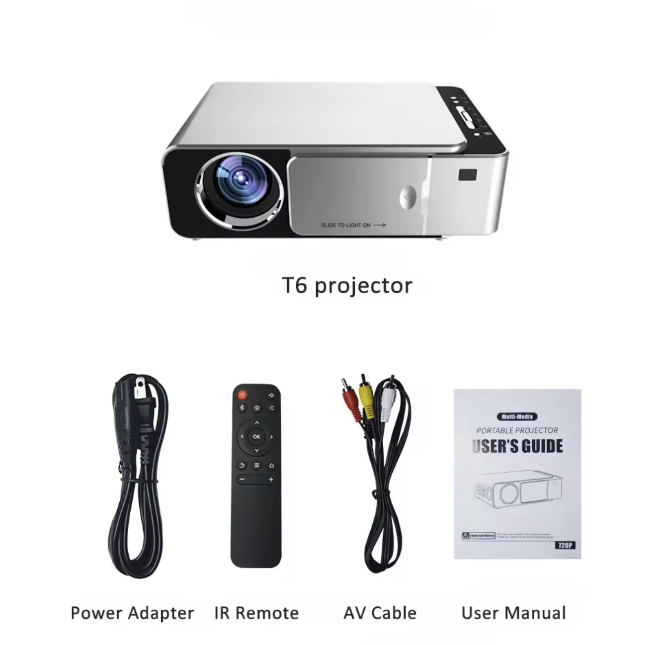 P8i Mini DLP Bluetooth Projector – Android 9, 1080P 350 ANSI, 100" Screen, Accra