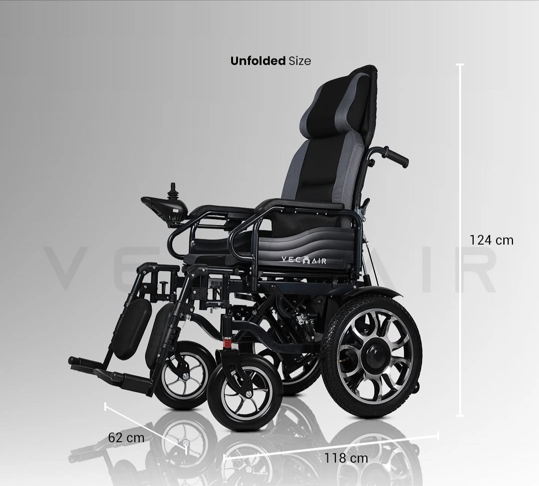 Reclining Long-Back Electric Wheelchair with Full Support