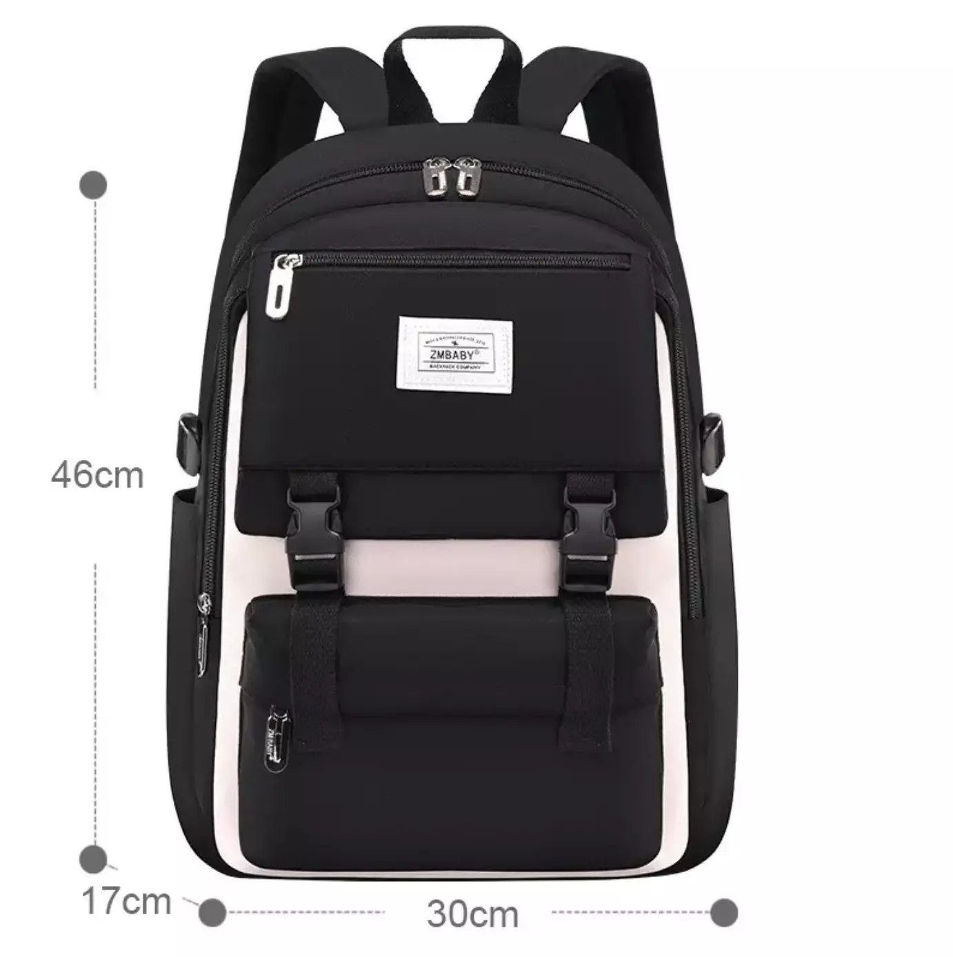 46x30x17cm Waterproof Large School Backpack – 15.6" Laptop Sleeve, 0.65kg Nylon, Accra