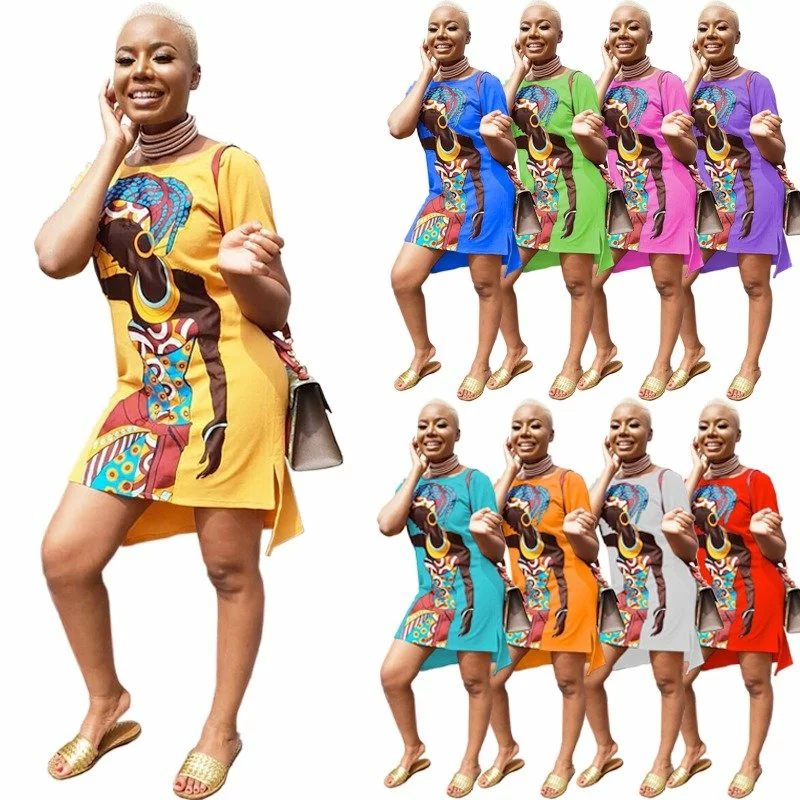 Women's Printed Bodycon Mini Dress – O-Neck Short Sleeve, Spandex/Cotton, Vintage Floral, Accra