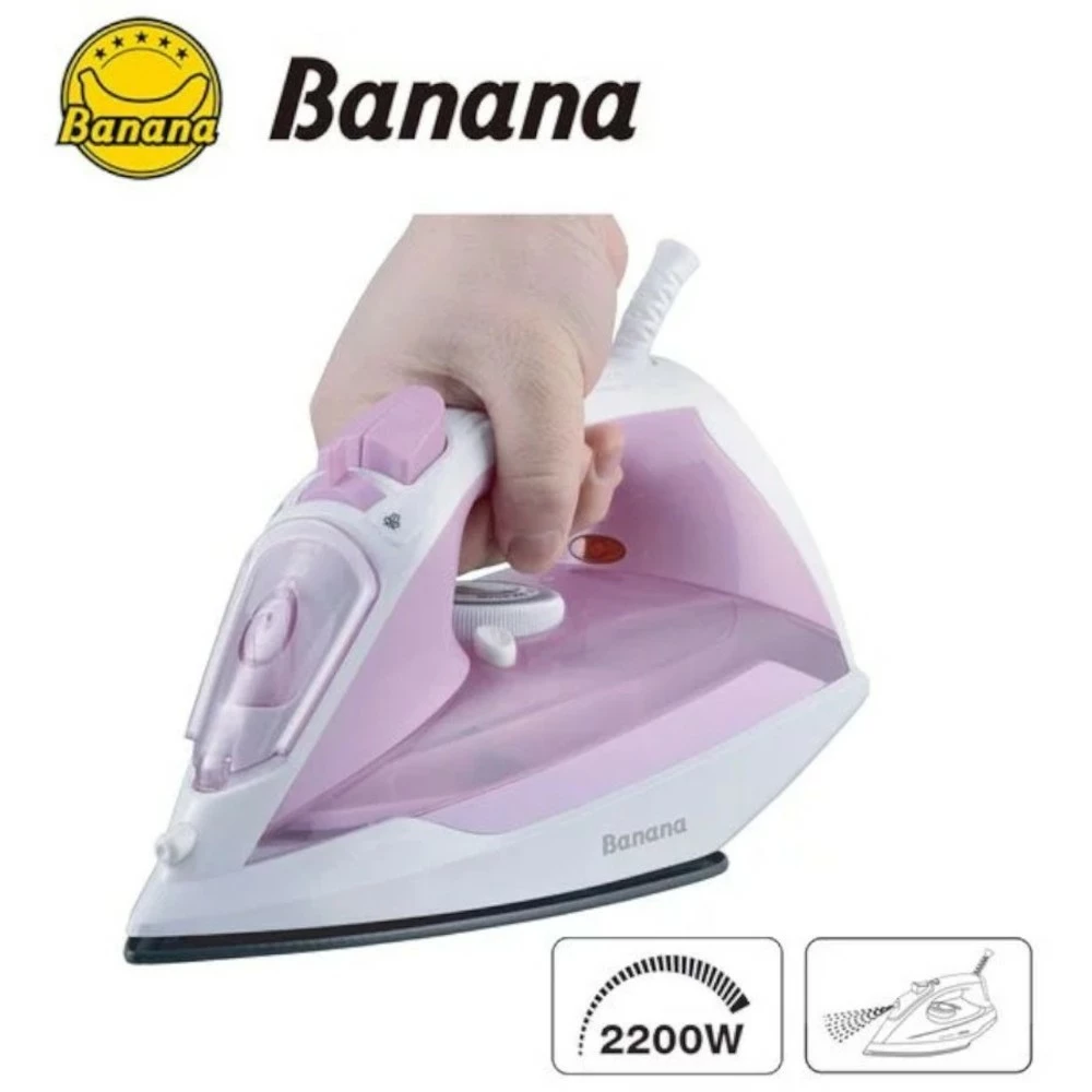 Banana BRS221 2200W Steam Iron – 320ml Tank, Non-Stick Soleplate, Vertical Steam, Osu