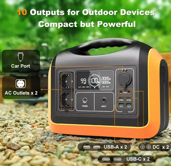1000W/1200W Portable Solar Power Station with LiFePO4 Battery (992Wh)