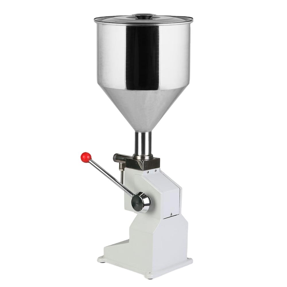 VEVOR 5-50ml Manual Piston Liquid Filler – ±1% Accuracy, 10kg Hopper, SS/PTFE, Accra