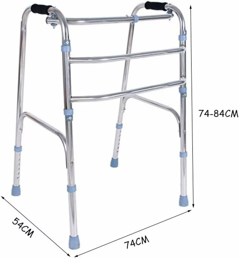 Lightweight Aluminium Folding Zimmer Frame Walker (Adjustable)