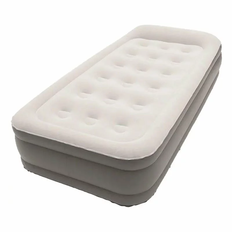 Single Self-Inflating Air Bed with Built-in Electric Pump
