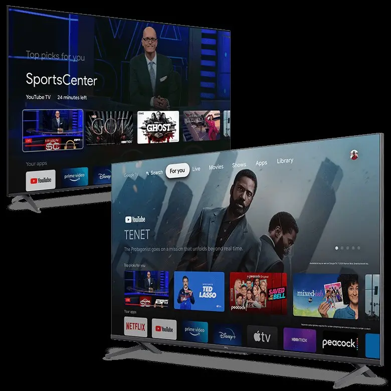 TCL 32" Satellite / 43" Android Smart TV with Google Assistant