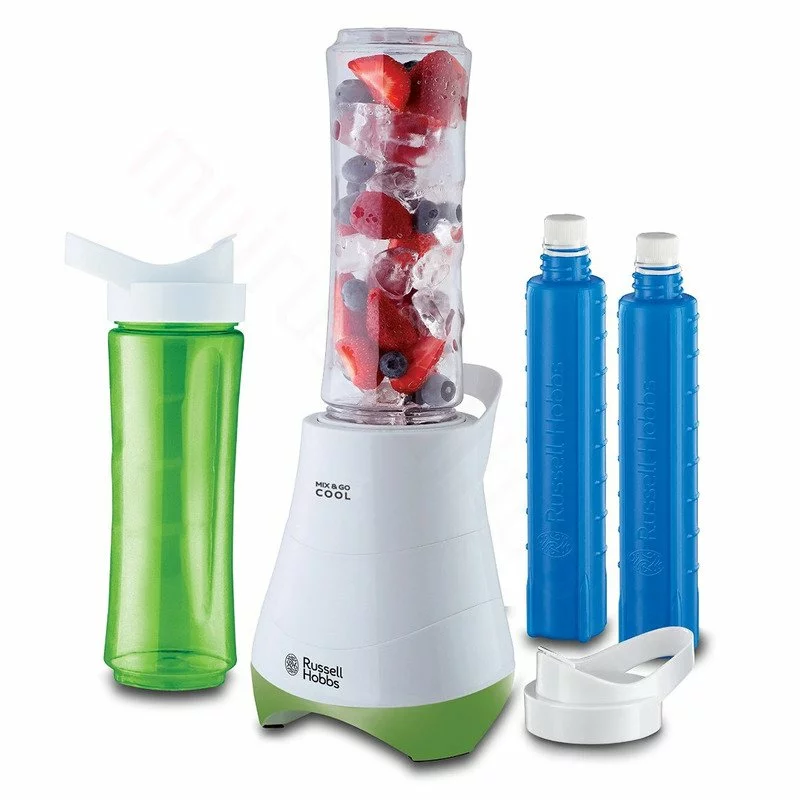Russell hobbs blender - 'explore mix and go cool' smoothie maker with 3 portable blending bottles 25160-56