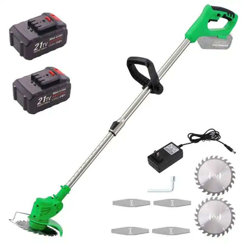 Cordless 21V Battery Brush Cutter - 150mm Cut, Telescopic, 30min Runtime, Anti-Slip
