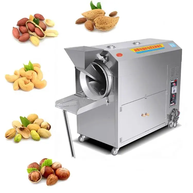 Electric/Gas Peanut Roaster & Nut Butter Maker - Small Scale Cashew Almond Processing Machine