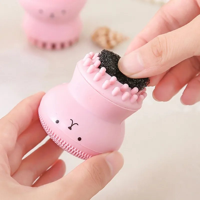Cute Octopus Silicone Facial Cleansing Brush - Deep Pore Exfoliator & Massager