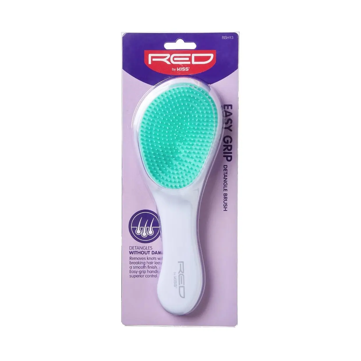 Easy Grip Detangling Hair Brush - Pain-Free Knot Removal, Long Bristles