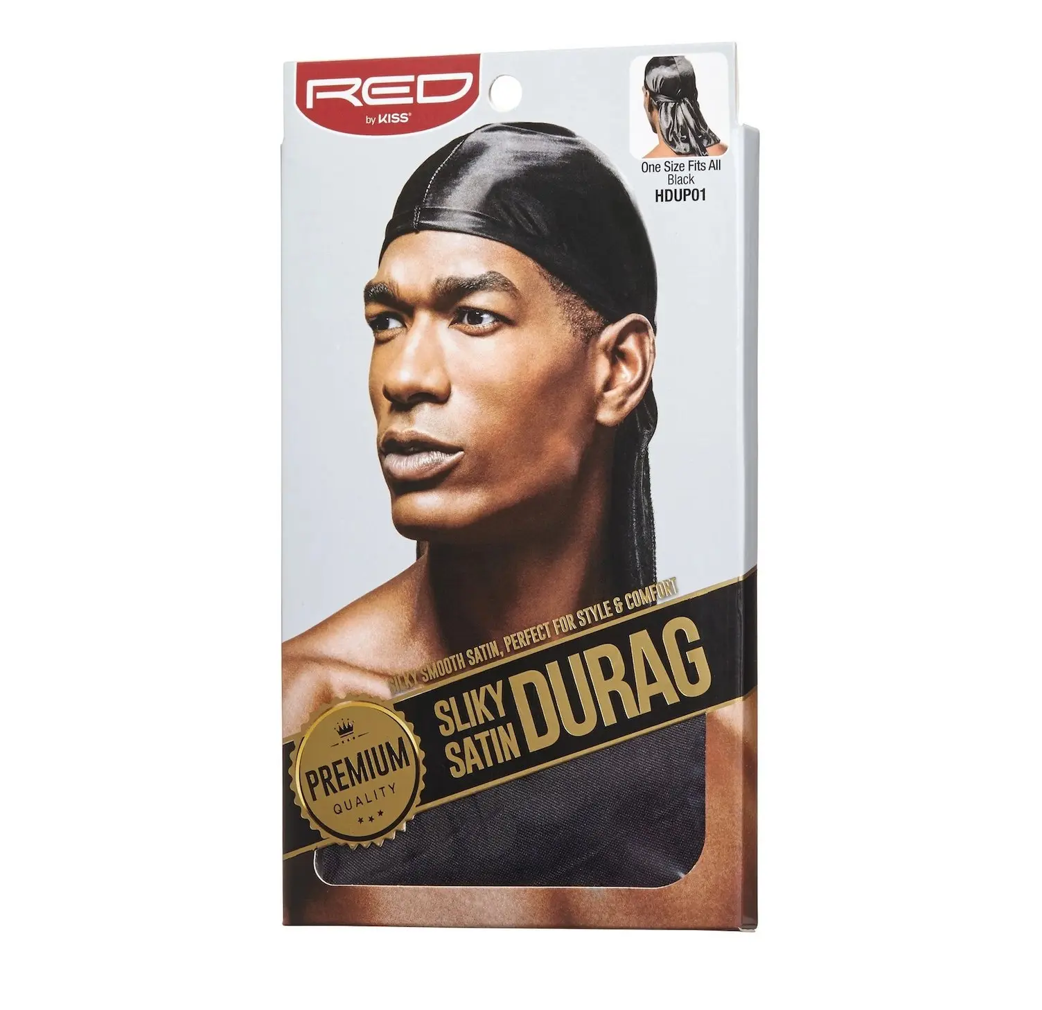 Premium Silky Satin Durag - Wave Cap, Wrinkle-Free, One Size, Black