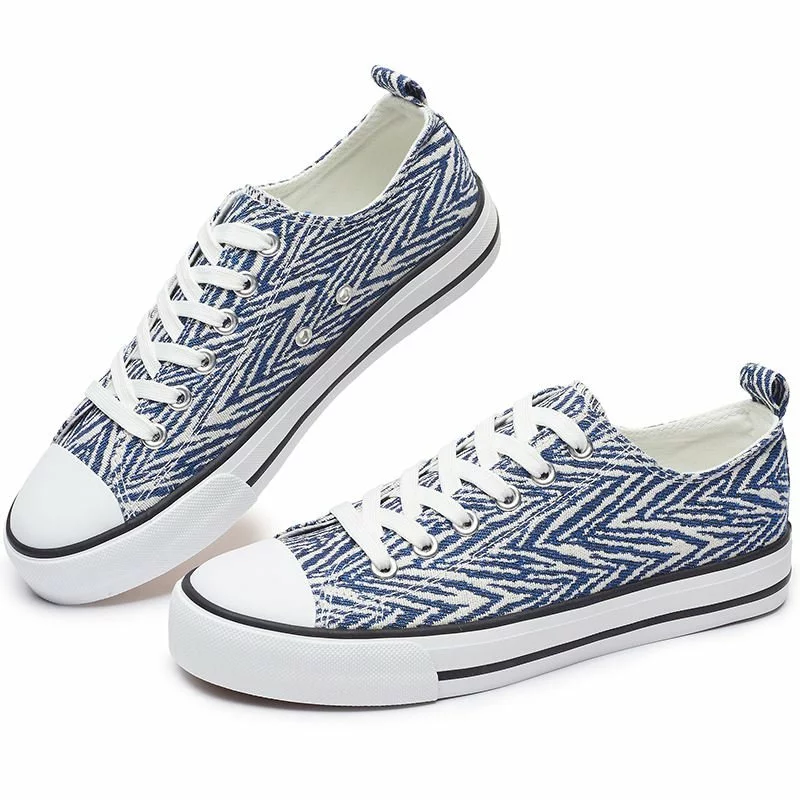 Unisex Canvas Sneakers - Comfortable Vulcanized Rubber Sole Walking Shoes