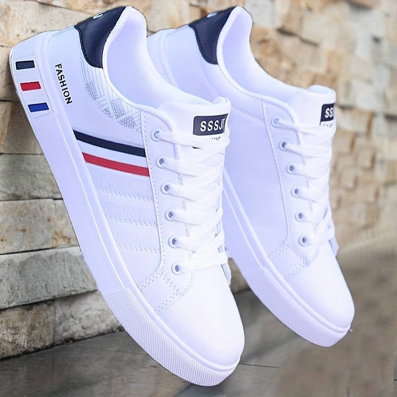 Men's Striped Lace-Up Sneakers - High Grip Skate & Casual Trainers (UK 5.5–10.5)