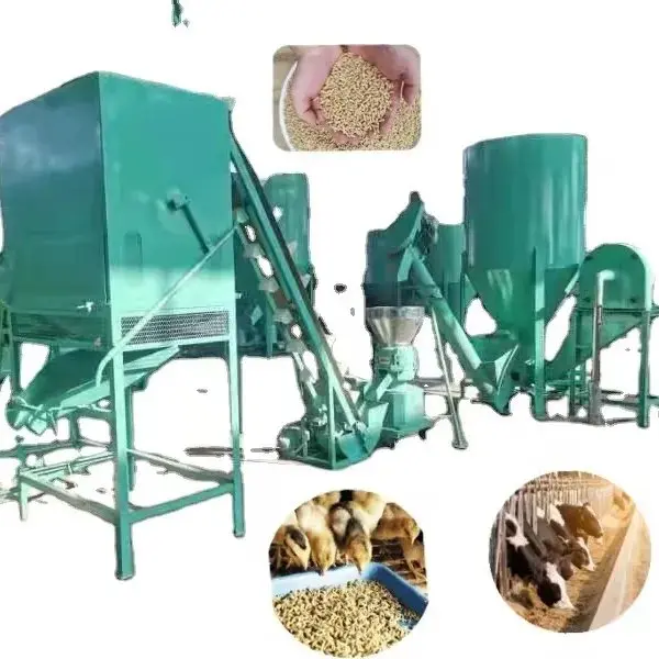 1 Ton/Hour Poultry Feed Pellet Production Line (22KW)