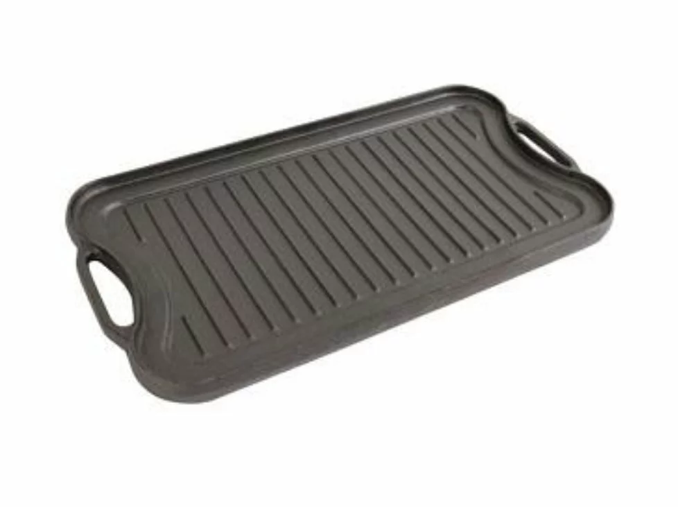 Thick Cast Iron Flat Griddle Pan with Bakelite Handles