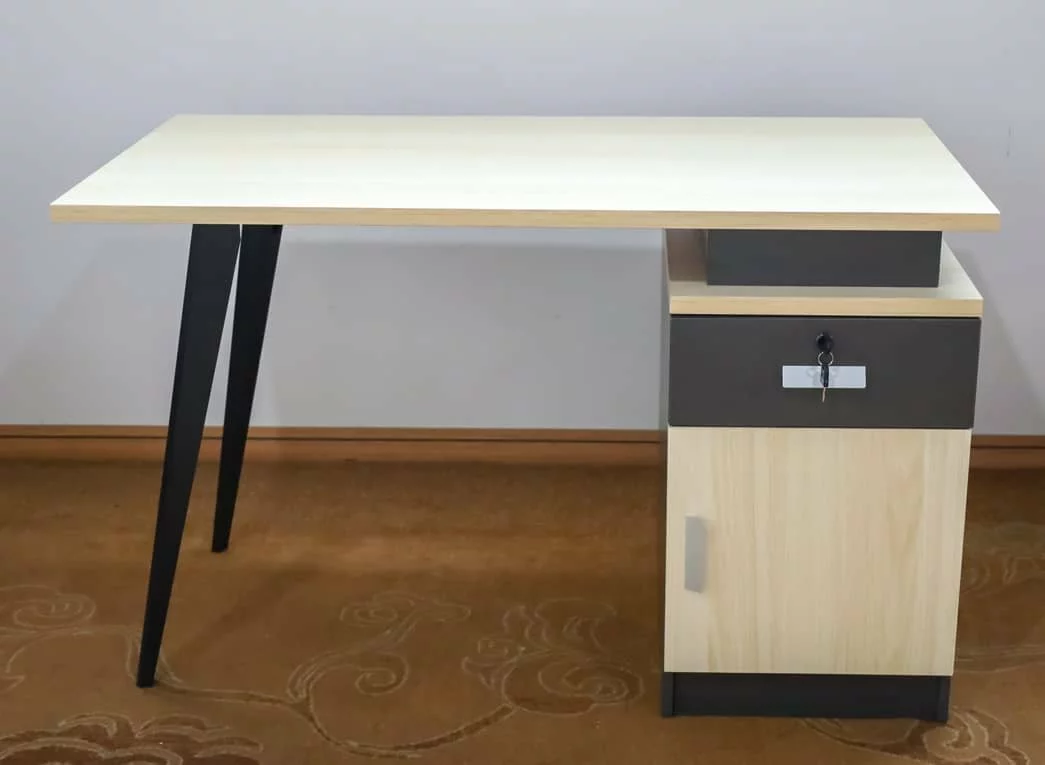 Office Desk with Integrated Storage and File Cabinet