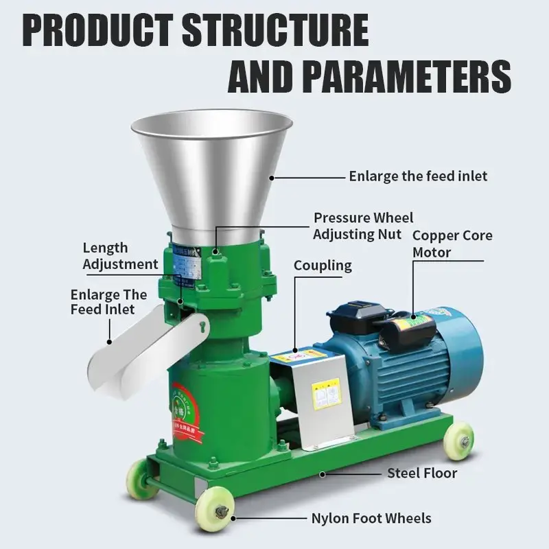 4000W Mini Animal Feed Grinder & Pellet Mill Machine