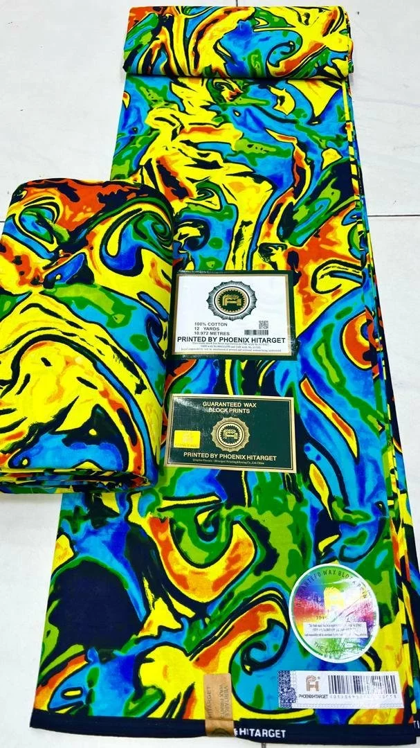 6-Yard Hitarget African Wax Print Fabric (Polycotton Blend)