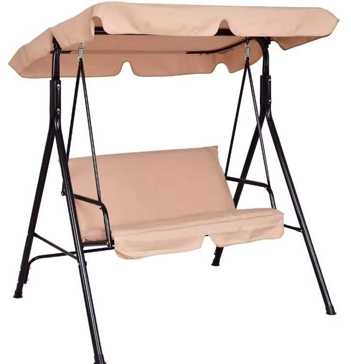 3-Seater Canopy Porch Swing with Steel Frame