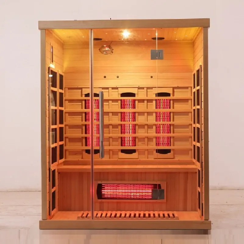 Full Spectrum Low EMF Far Infrared Sauna - 4–5 Person Canadian Hemlock Wood Cabin