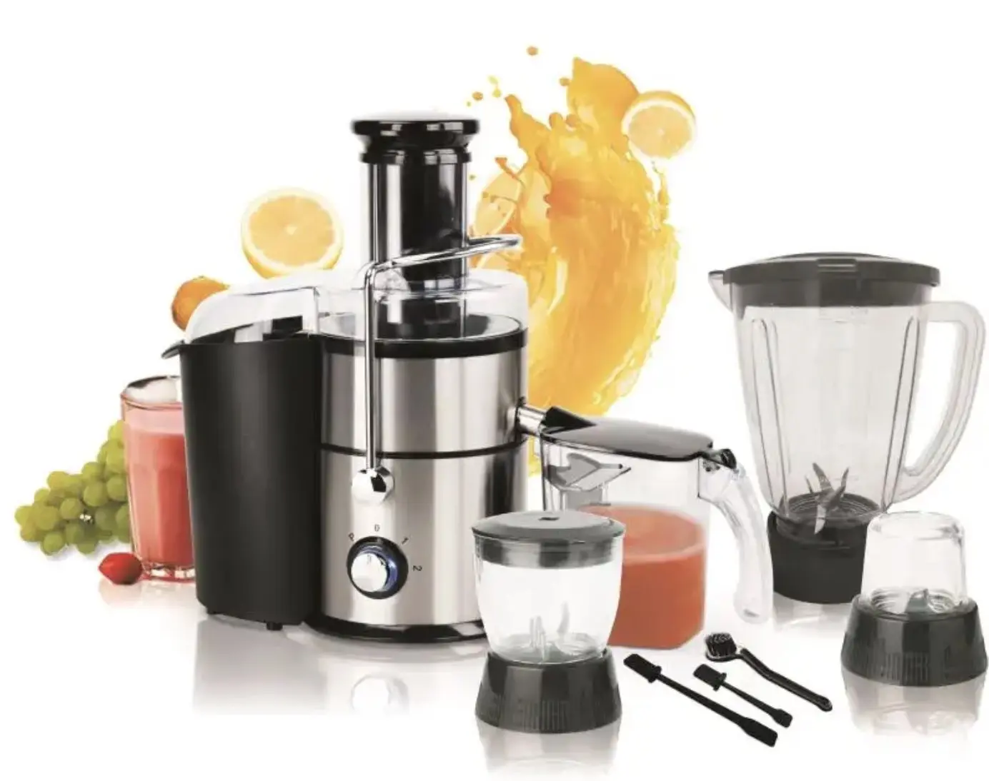 OUTAI 6-in-1 Food Processor Blender - 1200W, 1.5L Jug, Juicer, Grinder, Full Copper Motor