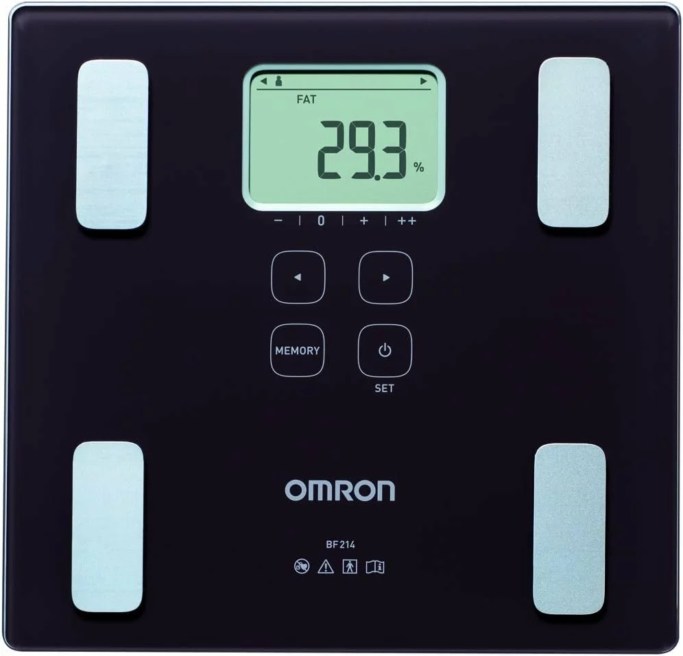 Omron BF214 Digital Body Composition Scale - Measures Weight, BMI, Body Fat, Muscle Mass