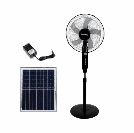 16-Inch Rechargeable Solar Stand Fan with 5 Blades
