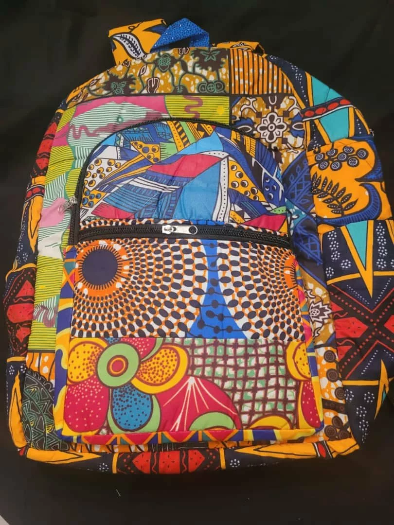 African Print Laptop Backpack - Unisex School & Travel Bag