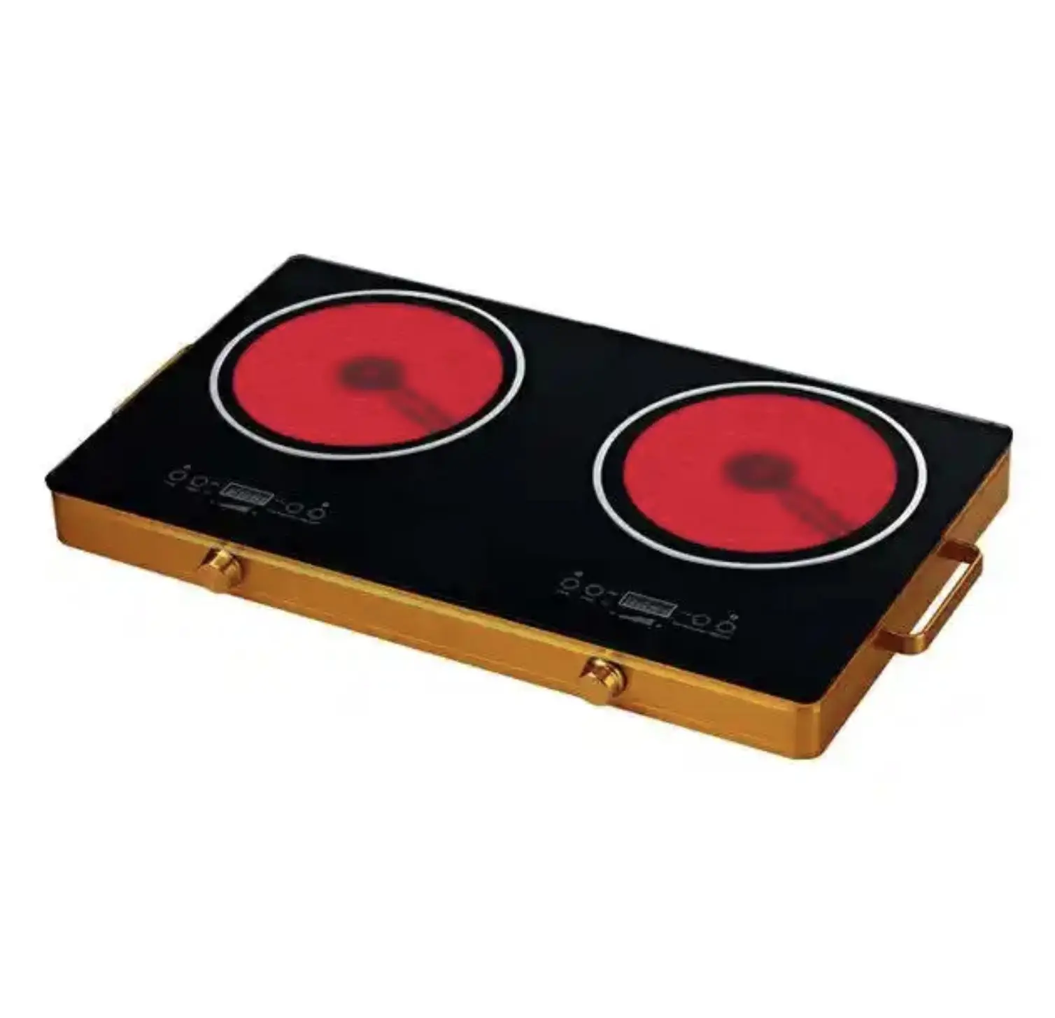 Double Burner Infrared Ceramic Glass Cooktop (Stainless Steel)