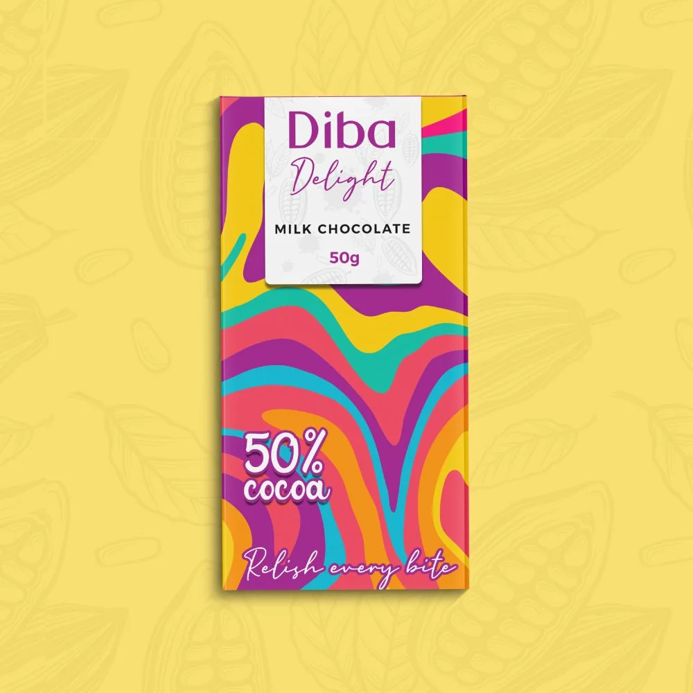 Diba Delight Ghanaian Milk Chocolate - 50–90% Cocoa, Peanut/Plantain Flavors