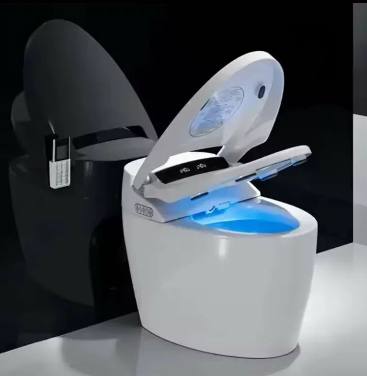 Automatic Sensor Flush Toilet - Elongated Bowl, Siphon, Dual-Flush, Remote